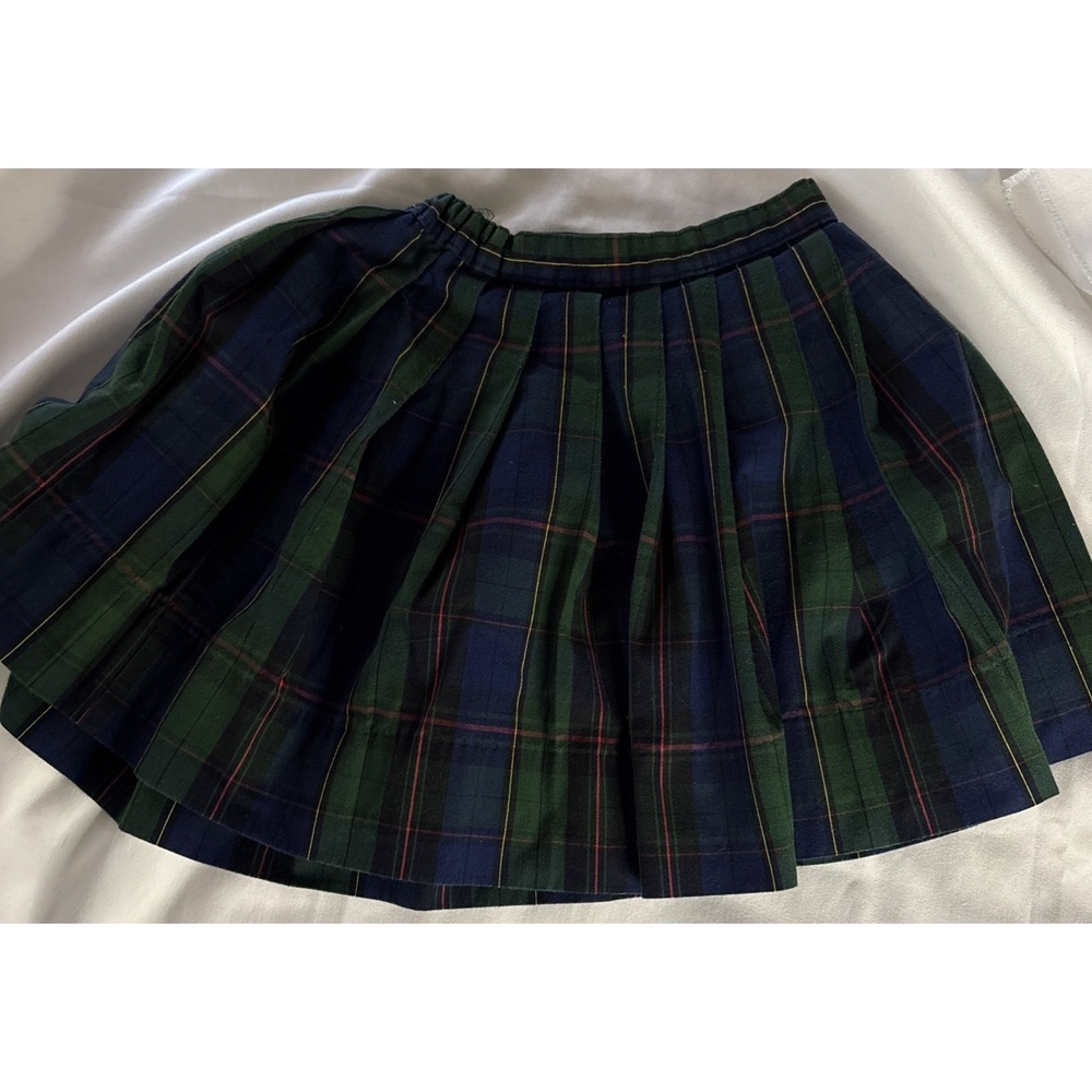 Elderwear Becky Thatcher Girls Plaid School Uniform Pleated Skirt Green Navy 10